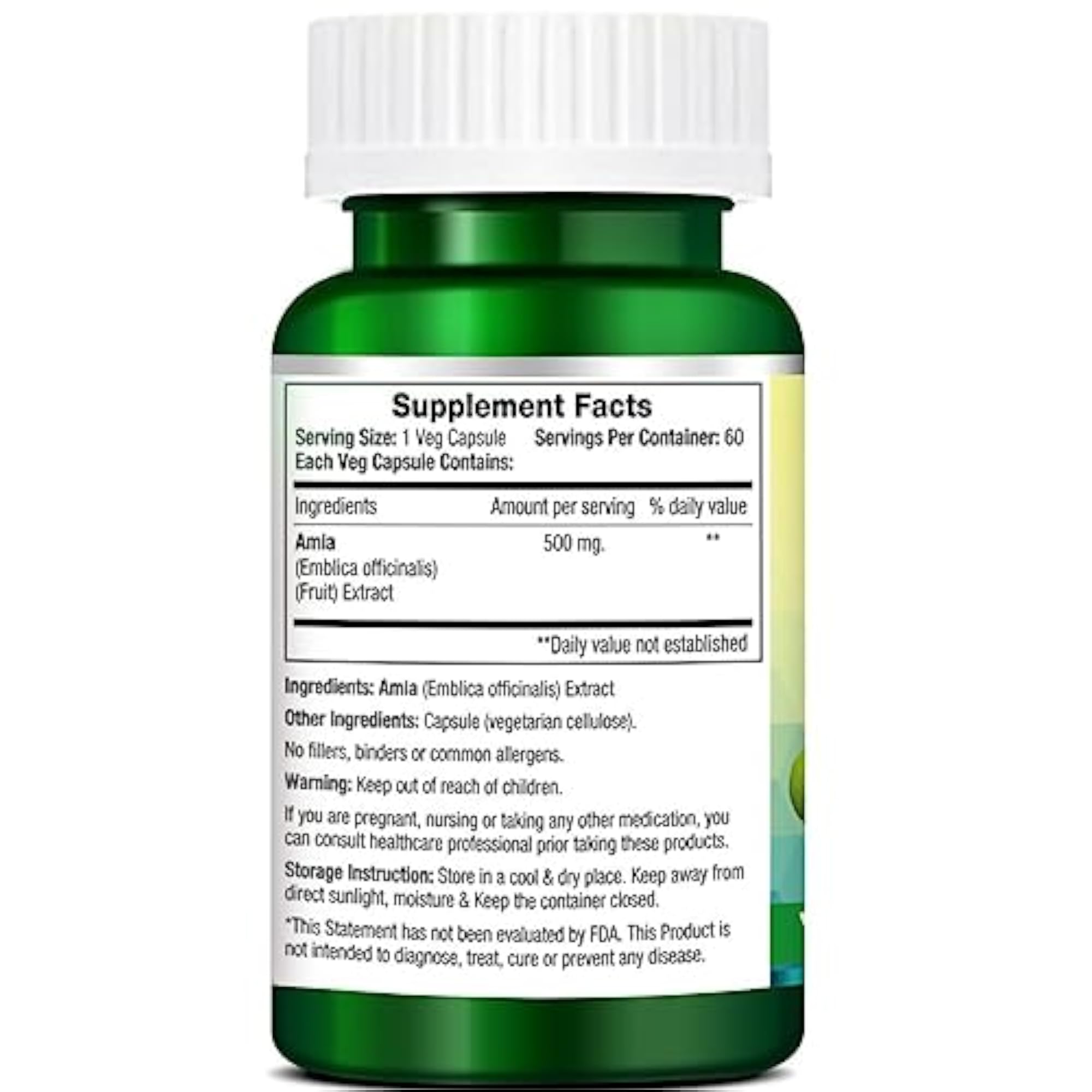 Amla 500mg Veg Capsules, 60 Count